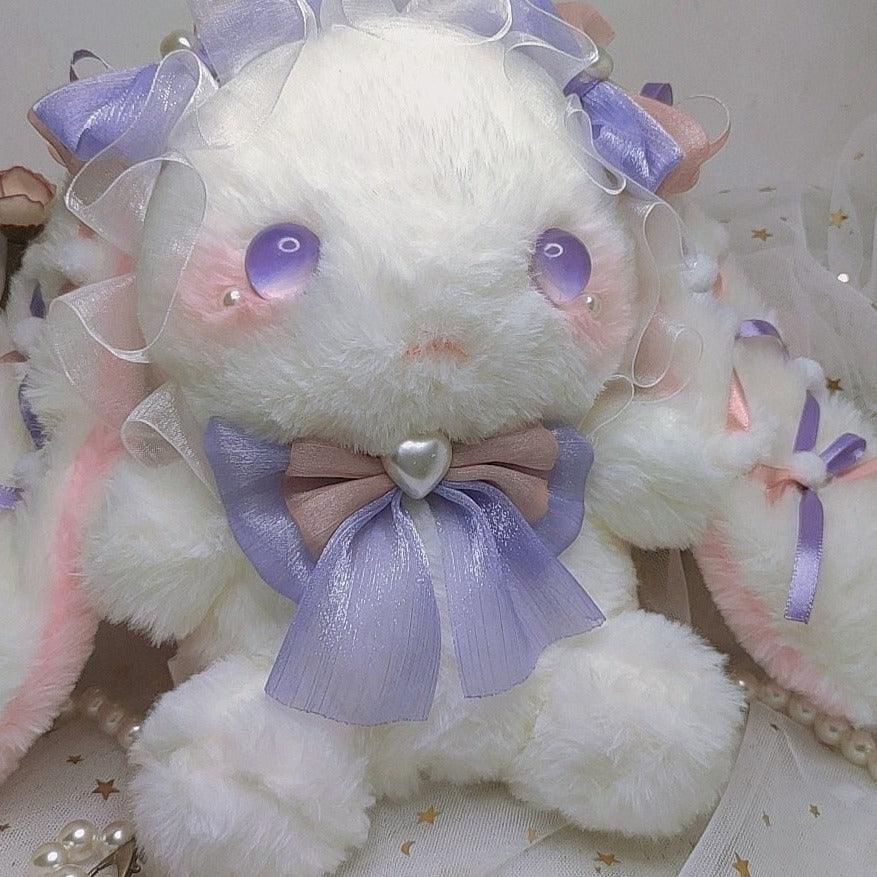 Ribbon Decor Bunny Friend Cottagecore Fairycore Princesscore Coquette Kawaii Bag Gray Pink